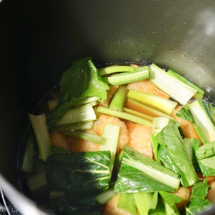 小松菜と油揚げの煮浸し(4人分)