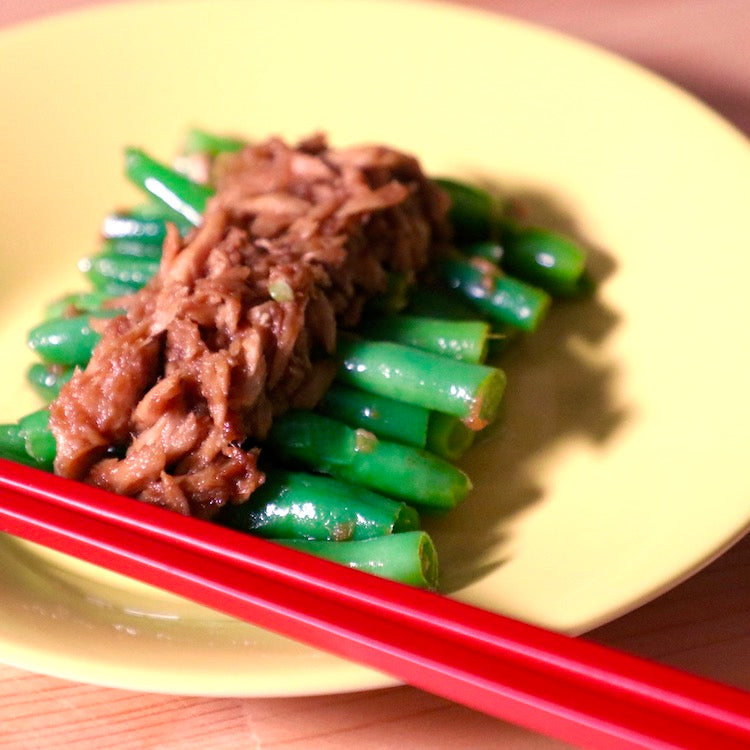 こってりでシャキシャキ、いんげんとツナのオイスターソース炒め(1人分)