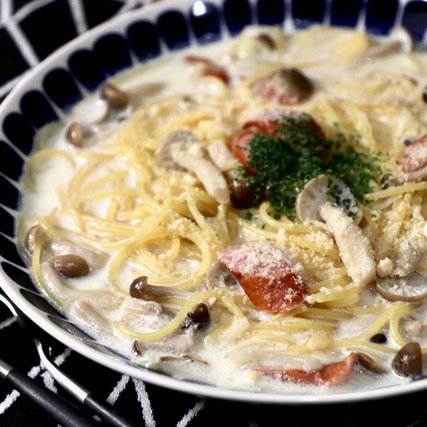 別ゆでなしでOK!しめじとソーセージのお手軽パスタ(5人分)