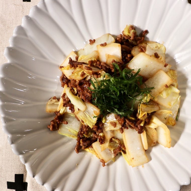 すぐできる!白菜と挽き肉の炒めもの(4人分)