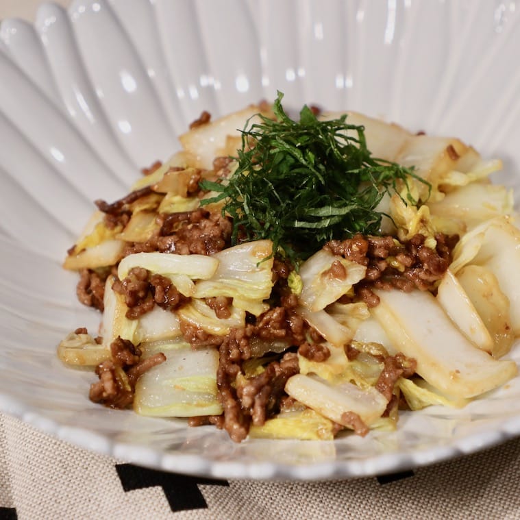 すぐできる!白菜と挽き肉の炒めもの(2人分)