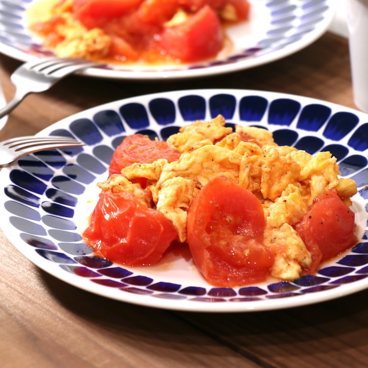 中華風炒り卵と、ざく切りトマトの炒め(5人分)