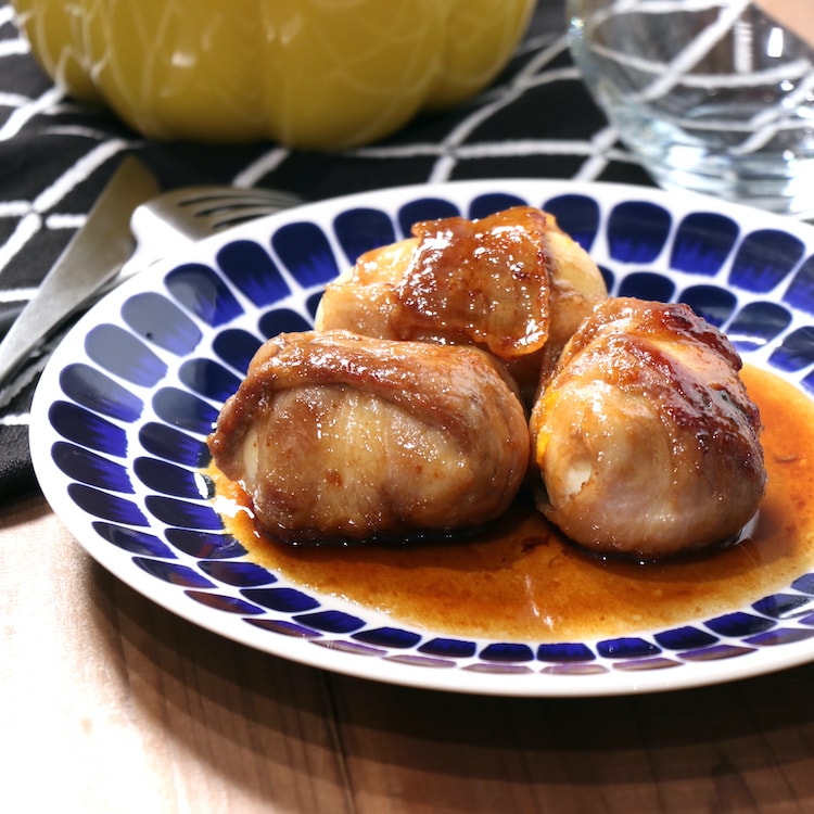 トロこってり、半熟たまごの豚バラ巻き巻き(1人分)