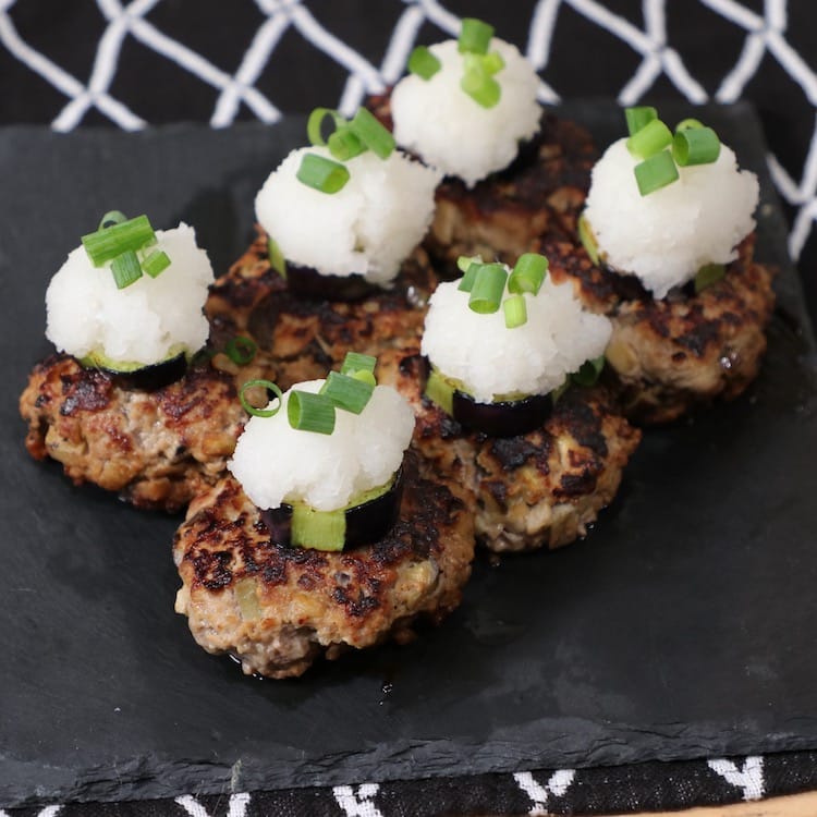 みそマヨベースの、ナス&おろしハンバーグ(4人分)