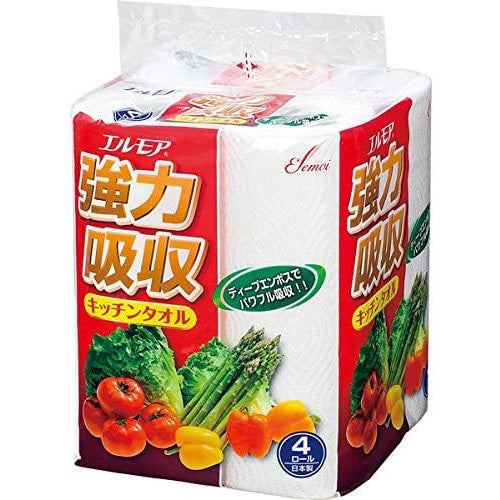 エルモア 強力吸収キッチンタオル 50カット 2ロール / 4ロール