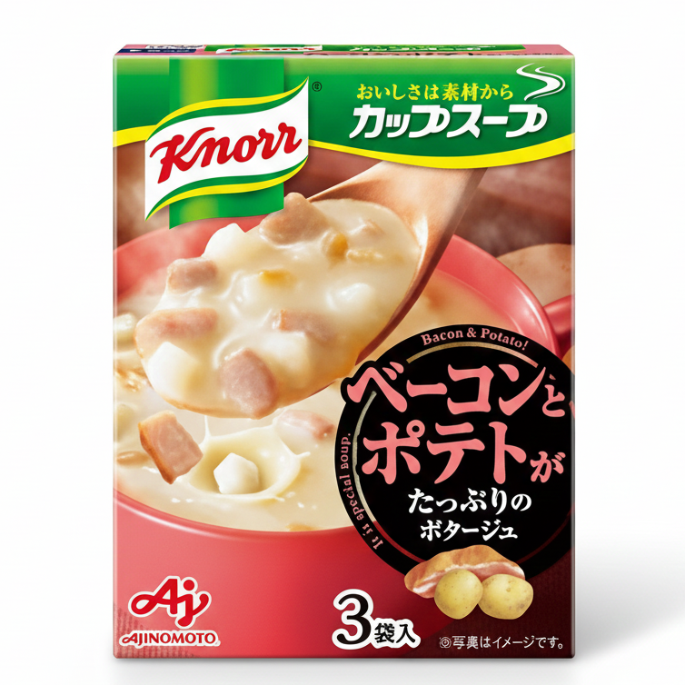 クノール カップスープ ベーコンとポテトがたっぷりのポタージュ 3袋