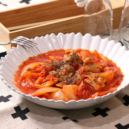 鶏肉とトマト缶のフライパン煮込み（4人分）
