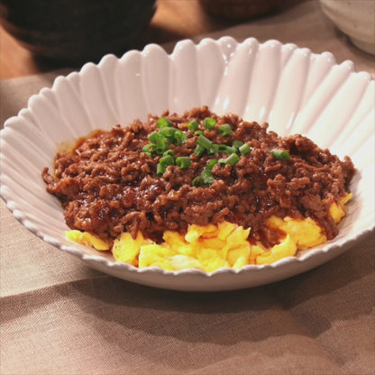 フワフワ卵の、トロトロ挽き肉あんかけのせ（5人分）
