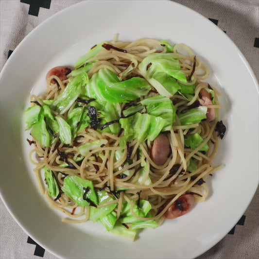 塩こんぶとキャベツのスパゲティー（5人分）