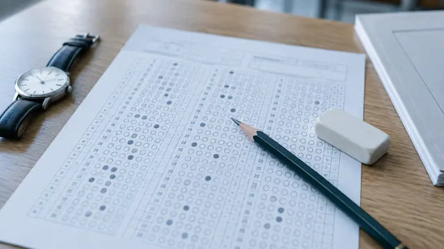 マークシートの答案用紙と鉛筆（イメージ）